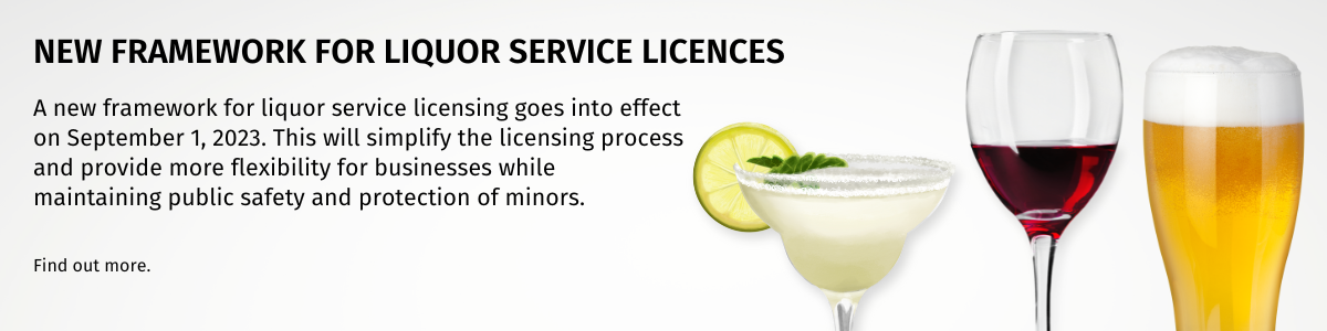 New framework for liquor service licences graphic